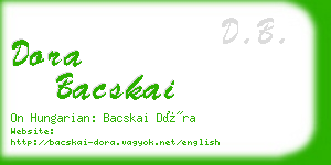 dora bacskai business card